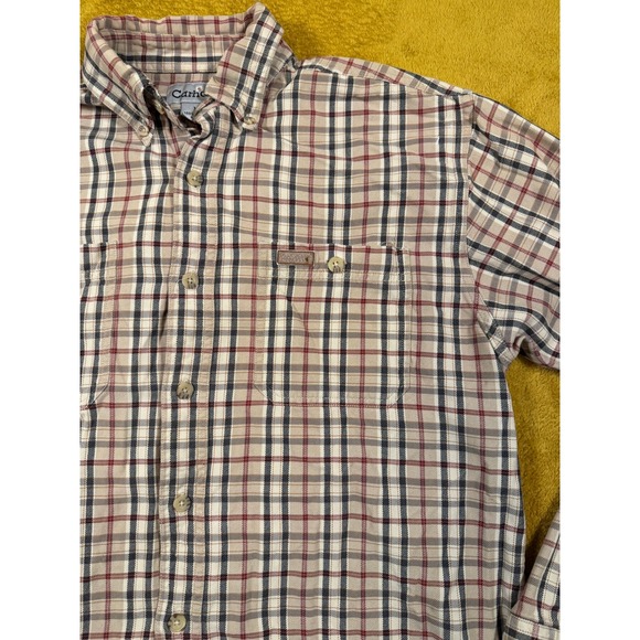 Carhartt Men's Plaid Button Up Shirt Size M 100 Cotton Long Sleeve Casual Top - Picture 8 of 12